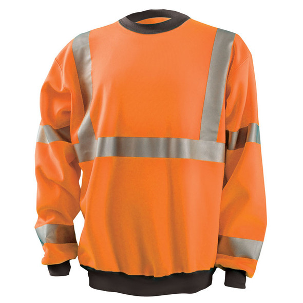 Occunomix Class 3 Hi Vis Crew Sweatshirt with Black Trim LUX-CSWT-O Orange Front